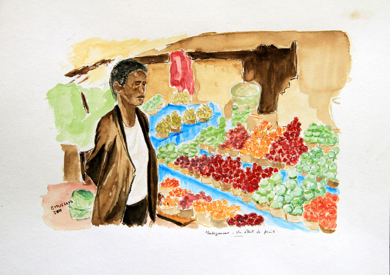 Madagascar - Un étal de fruits